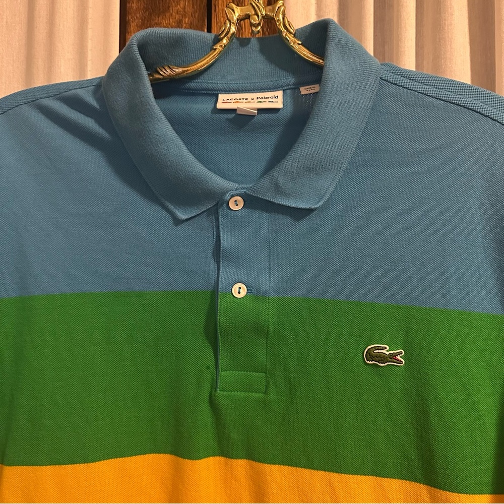 Lacoste x Polaroid Colour Striped Classic Fit Polo Shirt - Picture 4 of 13
